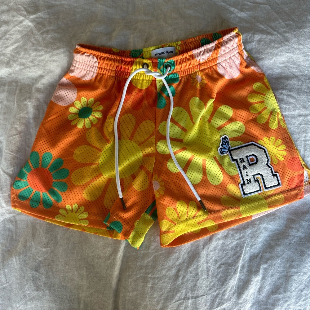 Ryoko Summer Rain Flower Power Athletic Shorts